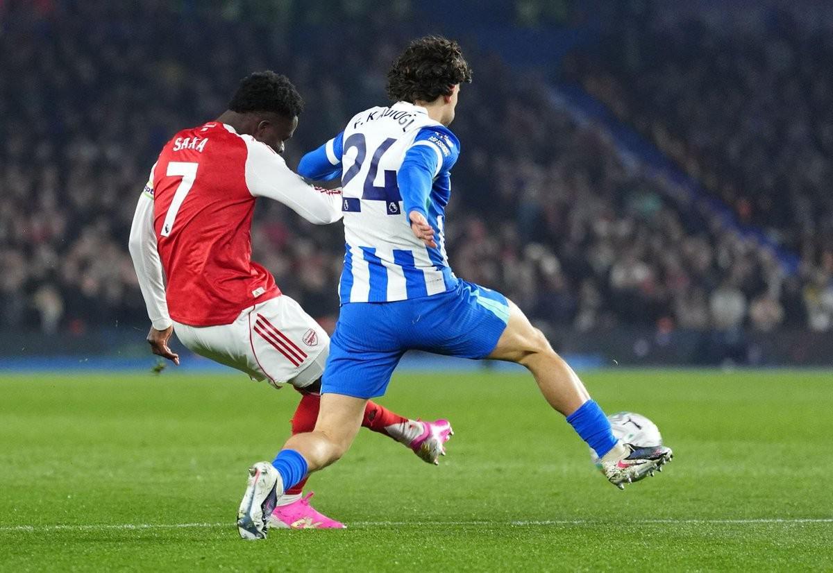 kaiyun-3球4助攻，萨卡生涯英超对阵布莱顿造7球所有对手第三多